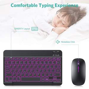 Wireless <b>Mouse</b> and Keyboard Rgb Light 7 Color Backlit <b>bluetooth</b> Keyboard and <b>Mouse</b> Combo for ipad 10th 9th ipad Pro Mini air - Product Image 3
