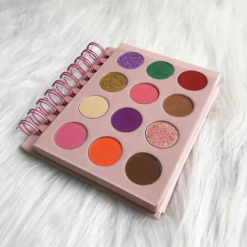 Custom DIY Eyeshadow Book Palette Private Label Makeup Palette 12 Colors Vegan Eyeshadow Palette