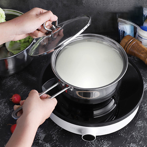 3Pcs Bán Buôn Nhà Bếp Chậu Và Chảo Bộ Đồ Nấu Nướng Bộ Với Nắp Không Dính Chảo Đồ Nấu Nướng Thép Nấu Ăn Chiến Tranh Nấu Ăn Chậu Bộ - Product Image 4