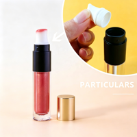 Gloss à lèvres liquide brillant scintillant, rouge à lèvres avec capuchon doré, tube transparent 5 ml, format voyage carré, couleurs personnalisées, maquillage teinté pour les lèvres, marque privée