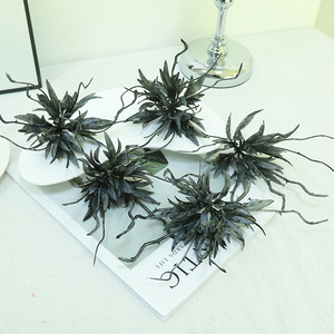 Fleur artificielle de cactus barbe de dragon, branche unique en polyester, pour décoration intérieure, mariage, extérieur, têtes de fleurs séchées, vente en gros - Product Image 3