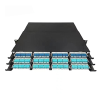 Panel de Conexión de Fibra Óptica de Alta Densidad Tipo Cajón para Montaje en Rack de 19 Pulgadas y 144 Puertos MPO para Redes FTTH