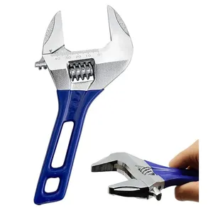 Clé à molette réglable en acier au chrome-vanadium forgé à ouverture large avec poignée courte – Outil à main - Product Image 2