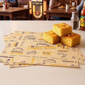 Custom Design Recyclable Eco-Friendly Disposable PE <b>Greaseproof</b> Food Grade Wrapping <b>Paper</b> for Sandwiches Pizza Empanadas - Product Image 4