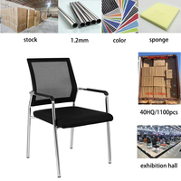 Chaise de réception empilable JSZM ergonomique en acier, avec accoudoirs, en maille rembourrée, pour bureau commercial et salle de réunion