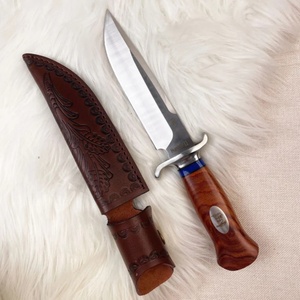 Couteau tactique de chasse professionnel de haute qualité personnalisable en acier inoxydable avec étui en cuir et bois pour la survie en plein air OEM - Product Image 5