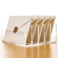 Organizador de Archivos Acrílico Moderno de Alta Transparencia, Portadocumentos de Escritorio, Organizador de Cartas, Estante para Clasificar Correo de Oficina, Almacenamiento de Papelería