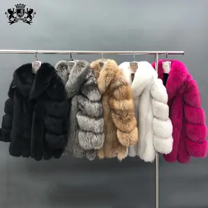 Personalizzato Inverno Della Pelliccia Naturale Delle Donne del Cappotto Commercio All'ingrosso Fox Giacca di Pelliccia del Cappotto di Lusso Della Signora Reale della Pelliccia di Fox del Cappotto