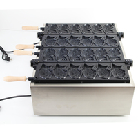 Machine à gaufres Taiyaki Blios en gros, installation rapide, 3000W, 6 cavités, acier inoxydable, 220V 50Hz 60Hz pour la restauration commerciale