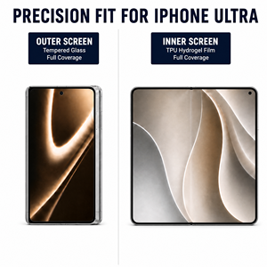 ชุดฟิล์มกันรอยหน้าจอสำหรับ <span class=keywords><strong>iPhone</strong></span> Ultra กระจกนิรภัยด้านนอก + ฟิล์มไฮโดรเจล TPU ด้านใน + ถาด HD ป้องกันเต็มจอ OEM MOQ50 - Product Image 4