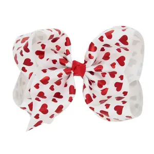 8 Inch Meisjes Grote Jojo Hart Grosgrain Lint Bows Haarspelden Hair Clips Kids Mooie Regenboog Haaraccessoires