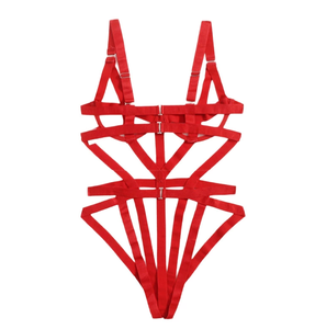 Nuevo Body Rojo con Tirantes 2026 - Lencería Sexy sin Desprenderse con Diseño <span class=keywords><strong>de</strong></span> Liberación Rápida Erótica para <span class=keywords><strong>Mujer</strong></span> - Product Image 4