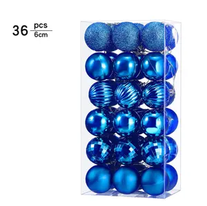 Hongen各种好质量PS蓝色进口6厘米圣诞球摆件圣诞饰品球
