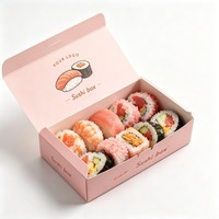 Boîte d'emballage alimentaire en papier recyclable pour sushi, biscuits, chocolat, pain, snacks, desserts, vente en gros, personnalisable, impression de qualité alimentaire, fabrication en usine