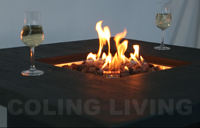 Table brasero en forme de baril de whisky, chauffage extérieur au propane 55000 BTU, style rustique pour villa et cour