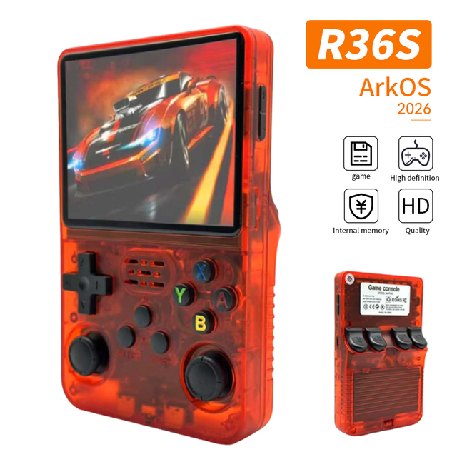 R36S Handheld Retro Game Console 3.5 Inch Preinstalled Emulator System Portable Gaming Entertainment Device Children's Gifts