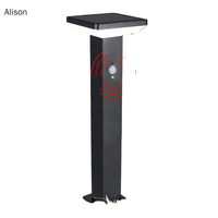 Lampe solaire LED de jardin étanche à détecteur de mouvement 600LM, carrée, en acier inoxydable, dimmable, pour extérieur, mur, allée, sécurité, décorative
