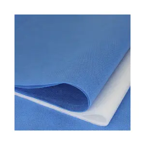 Non tissé pour drap de lit d'hôpital et couche SMS tissu Non tissé en polypropylène 100% PP DOT chaussures blanches Xiamen Port rouleau emballage