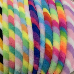 Nuevo Tejido de Peluche de Pelo de Conejo Arcoíris 2021, 100% Poliéster, Alta Calidad, Precio al por Mayor, para Juguetes y Prendas, con Reverso de Punto - Product Image 2