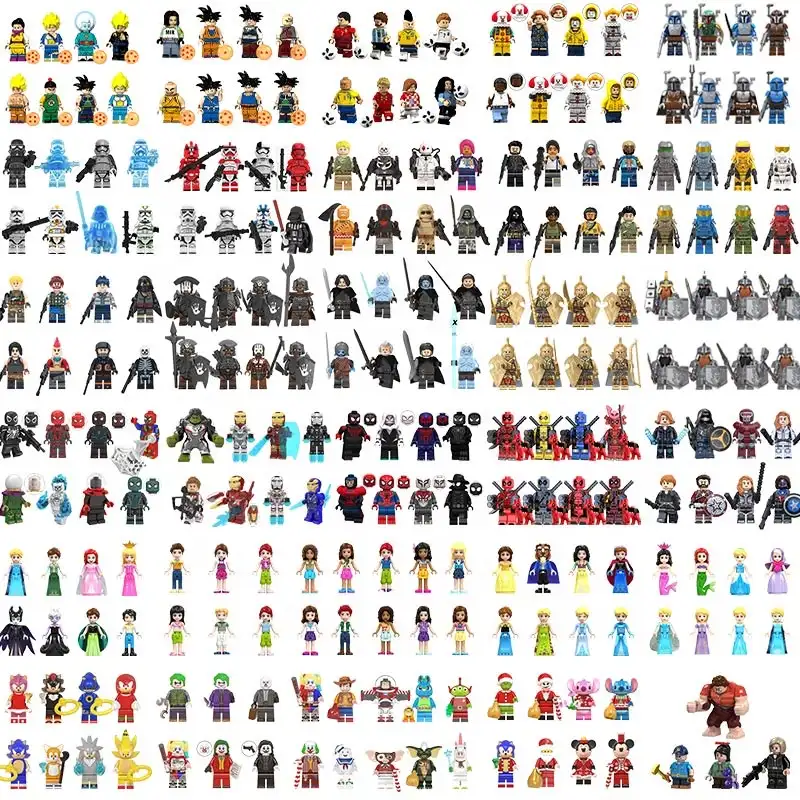 Figurines de Super héros mélangées, personnages de dessin animé Xinh WM POGO MG, bébé Yoda du mandalorien, blocs de construction en plastique, jouets