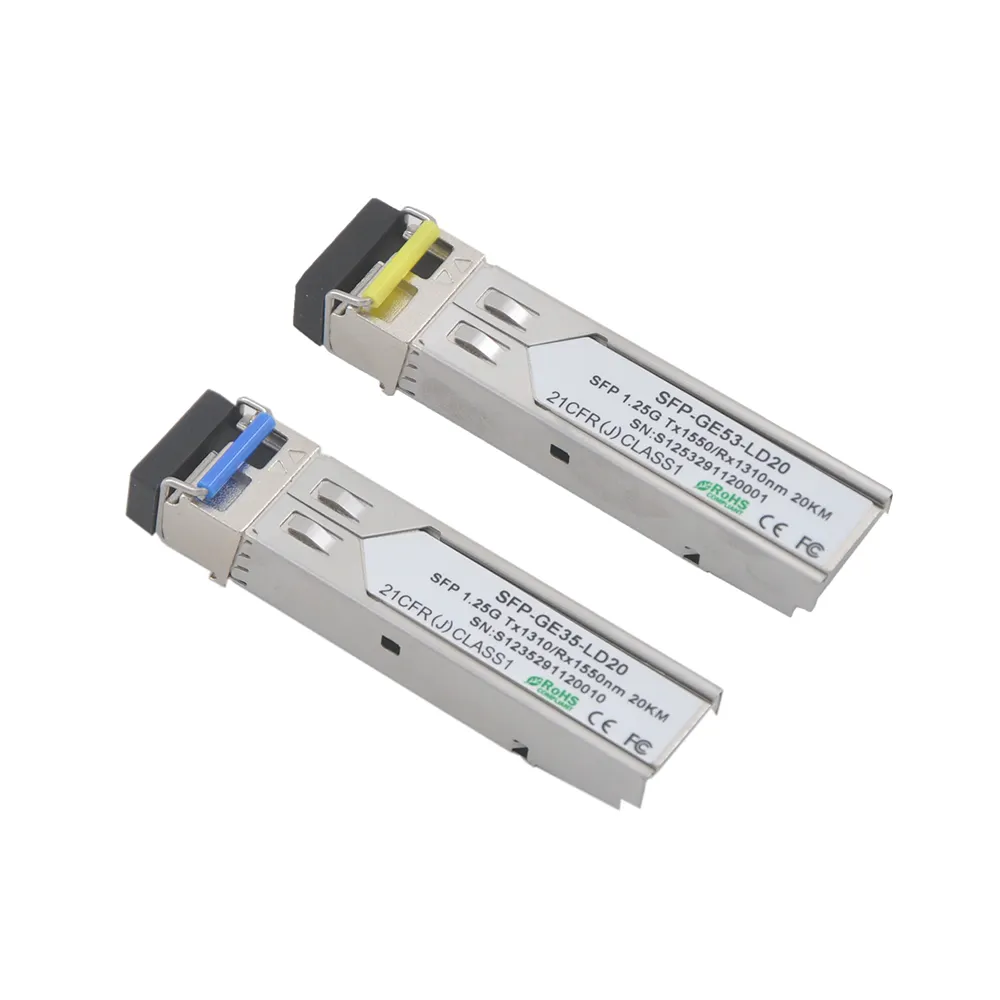 Quang bidi thu phát mô-đun 10km 20km 40km 1550/1310nm bước sóng Side B 1.25 gam SFP mô-đun Duplex LC cổng GPON SFP thu phát