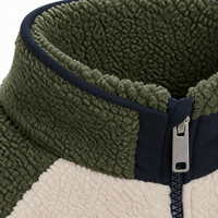 Veste polaire personnalisée 380g enduite, color block printemps, logo brodé, fermeture éclair intégrale, col montant, coupe oversize, streetwear unisexe