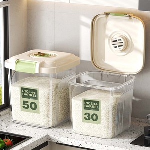 Công Suất Lớn Rõ Ràng Nhựa Thực Phẩm Lưu Trữ Container Nhà Bếp Gạo Xô Lật Nắp Khô Thực Phẩm Lưu Trữ Hộp Bin - Product Image 2