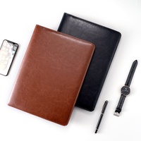 Dossier de conférence à presse-papier A4, dossier de portefeuille en cuir de papeterie de bureau avec Logo personnalisé, Padfolio rouge noir marron bleu