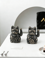 Statue Maneki Neko en résine vintage 120*80*140mm, figurine de chat porte-bonheur antique, décoration de table pour la maison