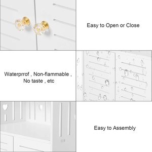 Household large-capacity waterproof <b>cabinet</b>, multi-functional storage rack, kitchen storage <b>cabinet</b>, simple wall-mounted <b>cabinet</b> - Product Image 4