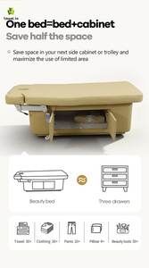 Table de massage électrique de luxe beige pour salon de beauté, <span class=keywords><strong>2</strong></span> <span class=keywords><strong>moteurs</strong></span>, chaise de massage électrique, table de soin du visage, lit de spa – Offre spéciale - Product Image 5