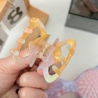 프렌치 4.8cm 아세트산 심장 헤어 클로 롤빵 헤어 스타일 액세서리 아세테이트 헤어 클로 미니 팝 귀여운 헤어 클립 여성용 모자