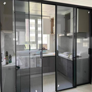 <span class=keywords><strong>Porta</strong></span> Scorrevolte da Interno Moderna di Grandi Dimensioni con Apertura Manuale Pannelli in Vetro Sovrapposti Doppio Temperato e Telaio Nascosto in Alluminio - Product Image 4