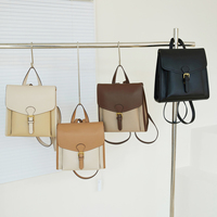 Sac à dos en cuir PU de haute qualité pour femmes, sac à main classique de luxe bicolore, sac décontracté léger pour femmes