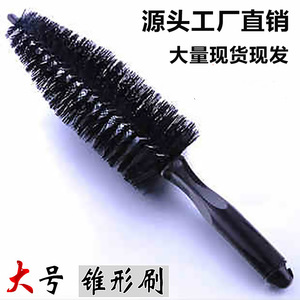 JYNB Brosse de nettoyage de voiture, grande brosse conique à poils souples, manche en plastique pour le nettoyage des jantes en acier, des moyeux de roue et des pneus - Product Image 2