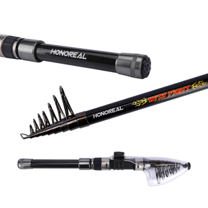 HONOREAL haute teneur en <span class=keywords><strong>carbone</strong></span> 1.8M à 2.7M leurre poids <span class=keywords><strong>m</strong></span>étal poignée télescope <span class=keywords><strong>canne</strong></span> à pêche pêche en eau salée - Product Image 1