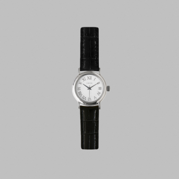 GBHW Classic Watch Silver Black 's Quartz Wristwatch Featuring Stainless Steel Case Leather Band Elegant Luxury Style