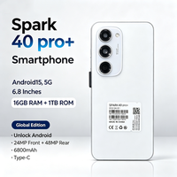 Smartphone Spark 40 Pro Plus 5G, écran 6,8 pouces, Android 15, 16 Go de RAM, 1 To de ROM, 6000 mAh, double SIM