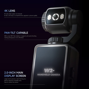 กล้องถือแบบพกพา W2 2026 กล้อง 4K HD รุ่นใหม่ แบบคู่ 180 องศา °   กิมบอลแบบหมุนได้ หน้าจอขนาดใหญ่ 2.0 นิ้ว ตัวเครื่องน้ำหนักเบา จับถนัดมือ - Product Image 3