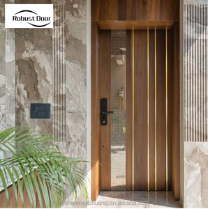 Puerta Robusta de Madera para Exteriores, Puertas de Seguridad para Entrada Principal de Casas, Estilo Francés - Product Image 2