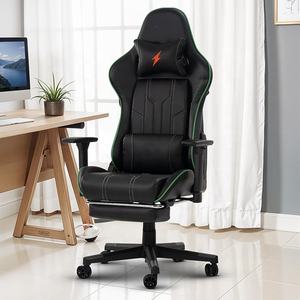 Chaise de jeu Gamer Brazil 3D <span class=keywords><strong>avec</strong></span> accoudoirs réglables, noir et vert, chaise de jeu Wrath Gamer <span class=keywords><strong>avec</strong></span> massage et haut-parleurs musicaux - Product Image 1