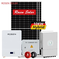 Kit de système solaire hybride Rosen 15KW, système d'énergie solaire intelligent de 15000 watts pour usage domestique et vente d'électricité