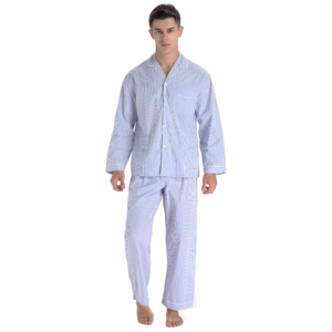 Nouveau style personnalisé de pyjamas pour hommes en coton teint en fil Pyjamas de haute qualité pour hommes en tissu tricoté en bambou 100% toutes saisons personnalisés - Product Image 1