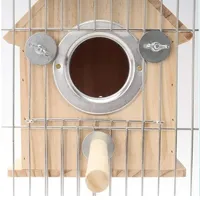 Nichoir en bois pour cage à oiseaux, perroquet, canari, pigeon, nichoir naturel avec porte latérale, intérieur/extérieur