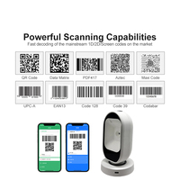 Escáner de código QR omnidireccional de escritorio manos libres de diente azul USB de detección automática JINGXIN para venta al por menor