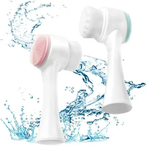 Cepillo de Limpieza Facial de Silicona 3D de Doble Cara, Cerdas Suaves, Masajeador Manual, Exfoliante, Limpiador de Poros para Uso en Spa Facial - Product Image 1