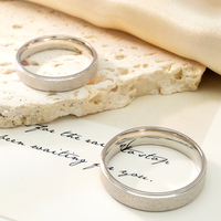Bague en argent sterling 925 à large bande mate de 4 mm et 5 mm, ensemble pour couple homme et femme, vente chaude