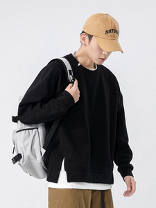 高品质秋季男士复古花棉加厚羊毛衬里宽松长袖拼接卫衣 T 恤 - Product Image 4