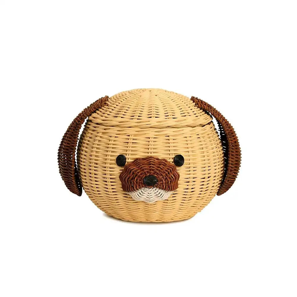 Cestini intrecciati in Rattan di vimini a forma di animale più venduti organizzatore decorativo per la conservazione e l'organizzazione della casa Viet Nam Modern