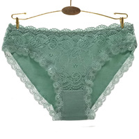 Culottes en coton pour femmes, lingerie sexy taille moyenne, slips en dentelle de coton pour femmes